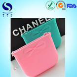 promotion cute silicone bag with steel chain